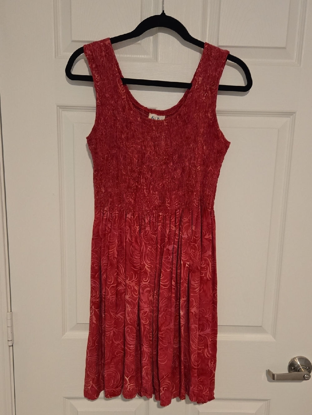 Fushia Sleeveless Smocked Waist Dress
